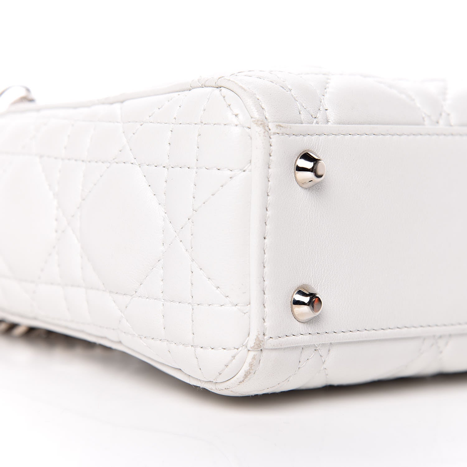 Christian Dior Lambskin Cannage Mini Lady Dior White 13 of 15
