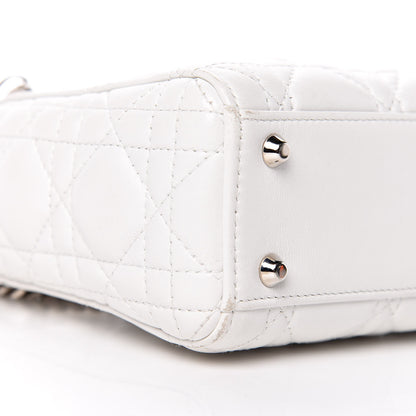 Christian Dior Lambskin Cannage Mini Lady Dior White 13 of 15