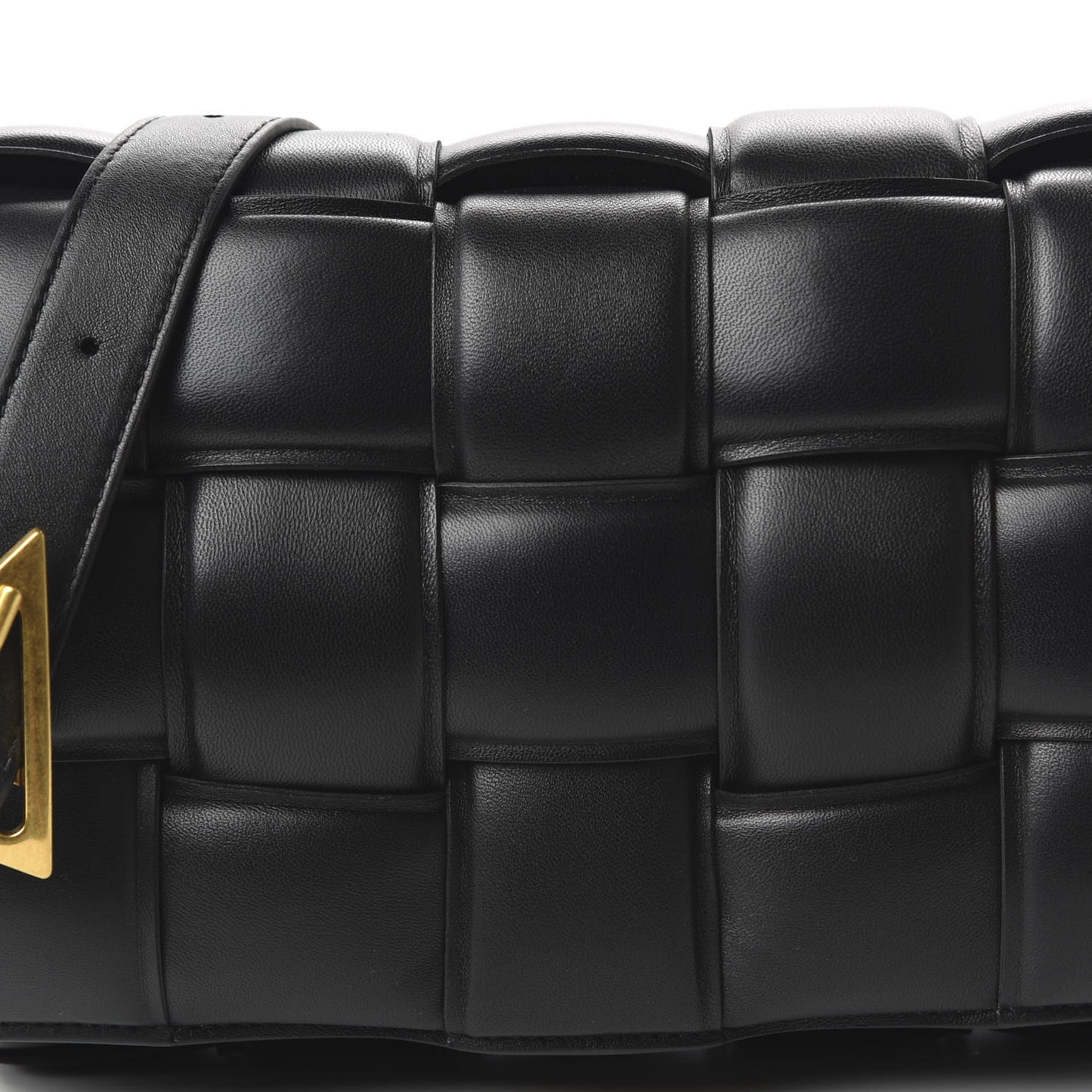 Nappa Maxi Intreccio Padded Cassette Crossbody Bag Black
