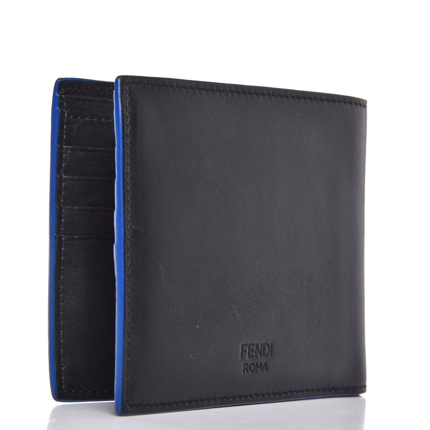 Vitello Century Face No Words Monochrome Bi-Fold Wallet Black