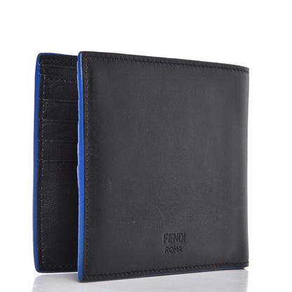 Fendi Vitello Century Face No Words Monochrome Bi-Fold Wallet Black 3 of 8