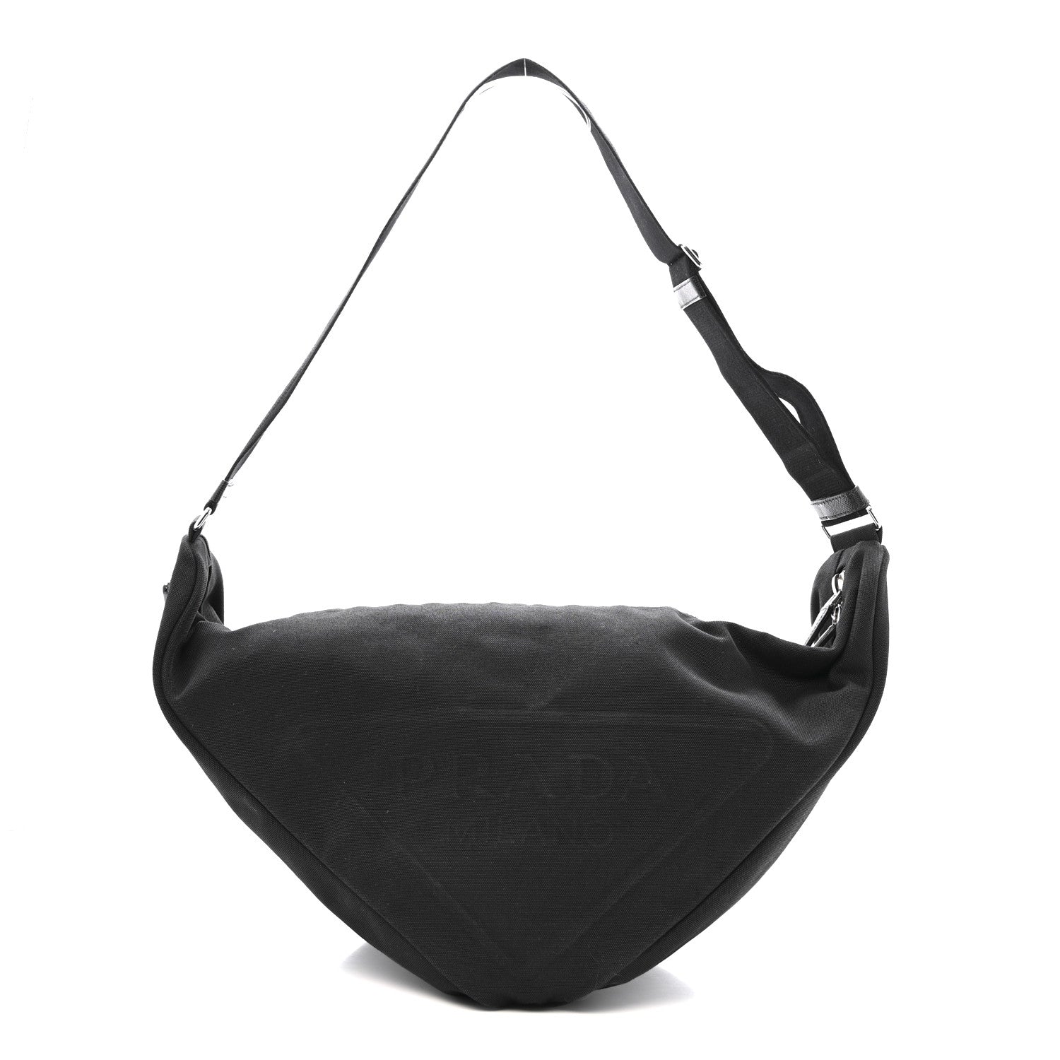 Prada Canapa Triangle Shoulder Bag Black 1 of 11