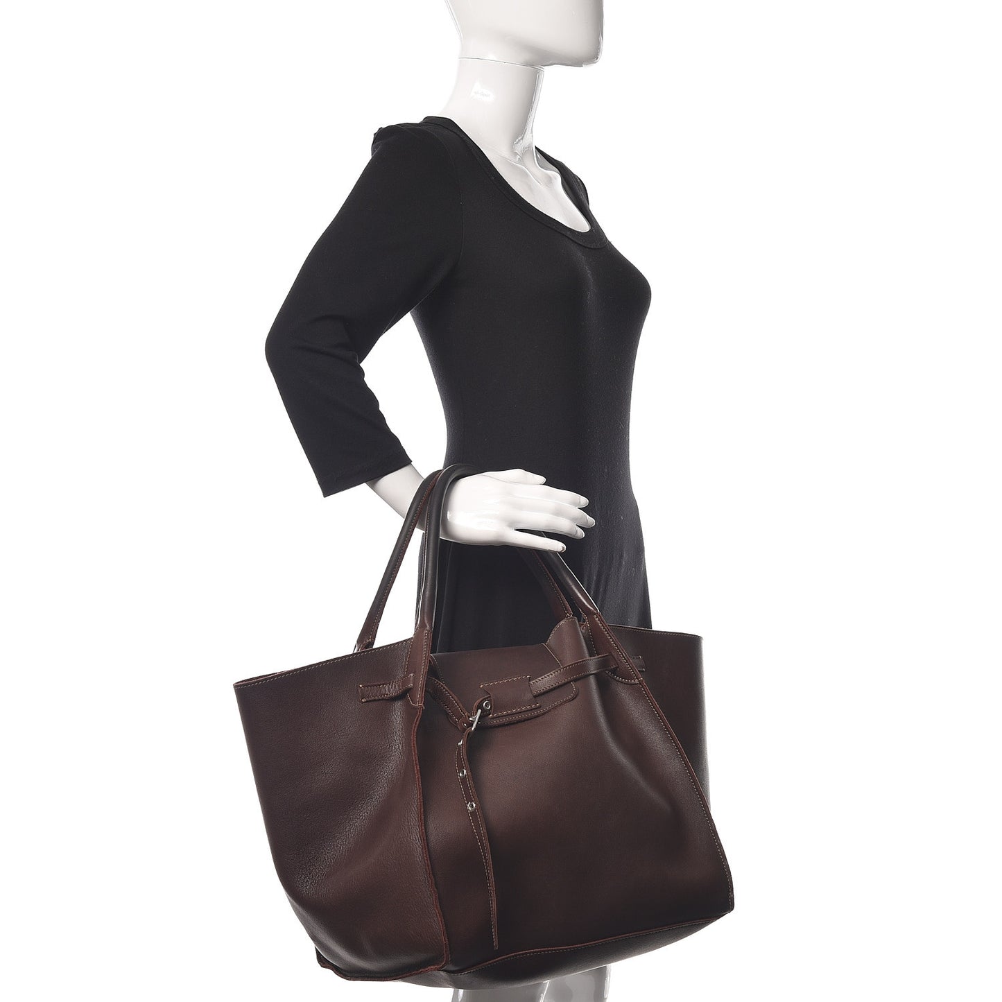 Supple Calfskin Medium Big Bag Brown