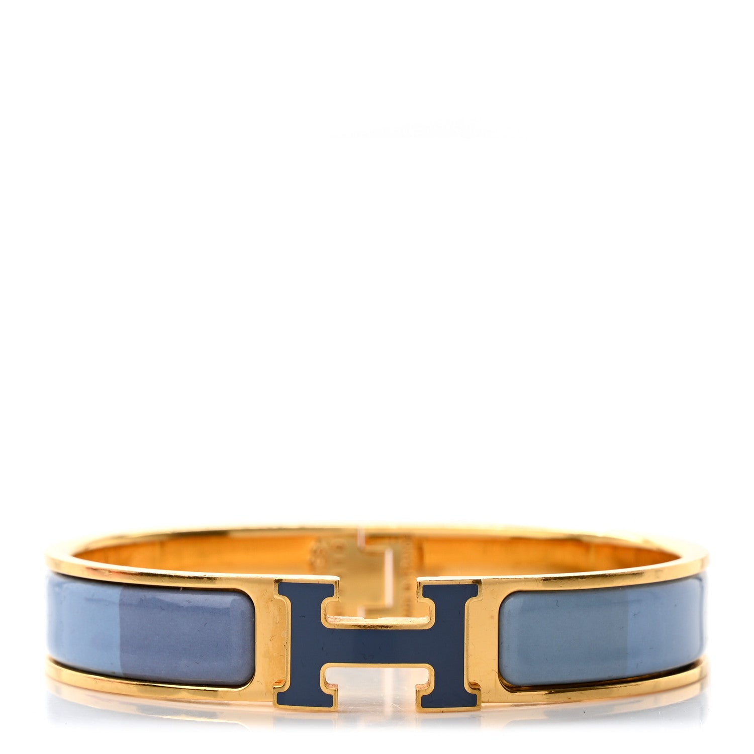 Hermes Enamel Narrow Clic Clac H Bracelet PM Rainbow Bleu 1 of 7