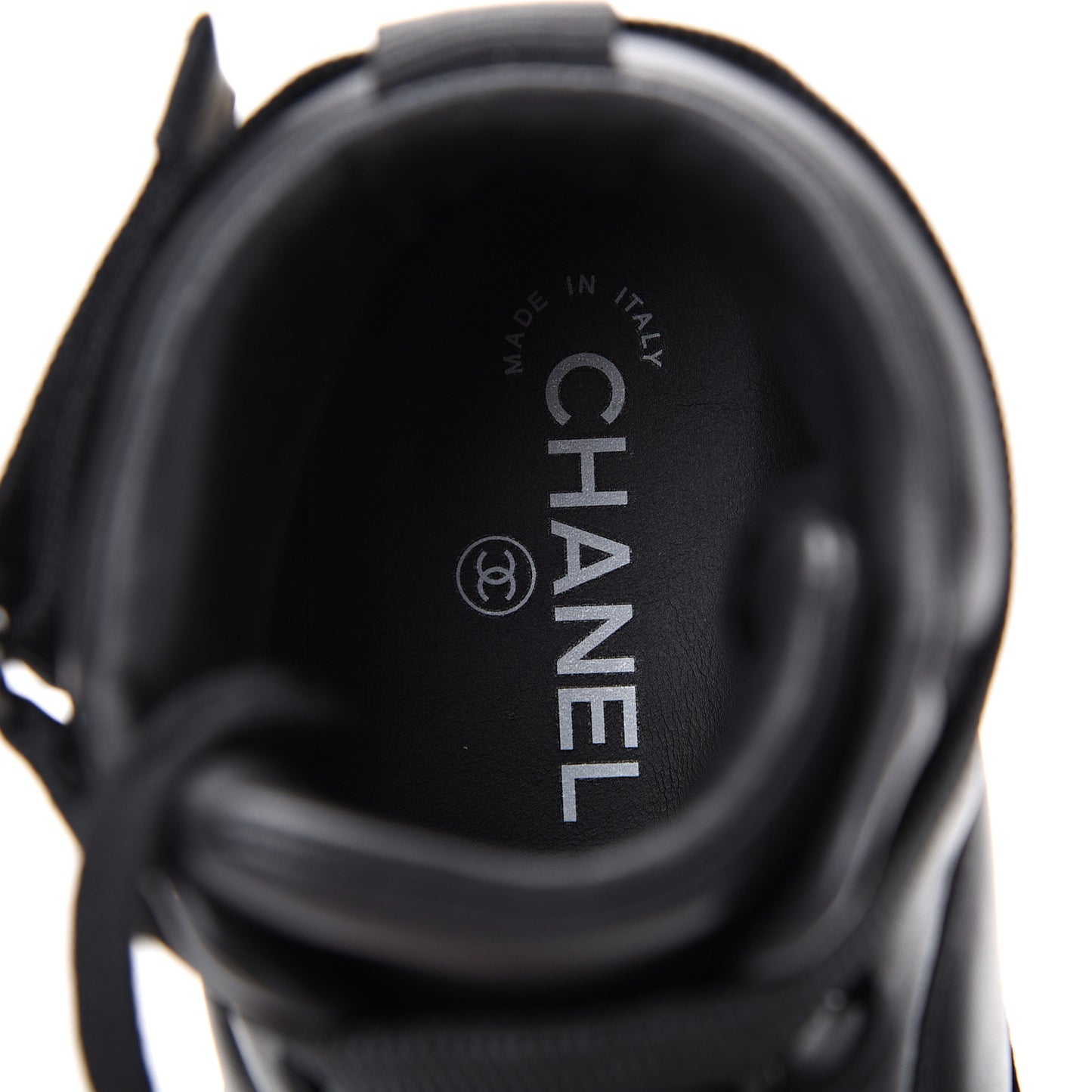Lambskin Logo High Top Sneakers 39.5 Black