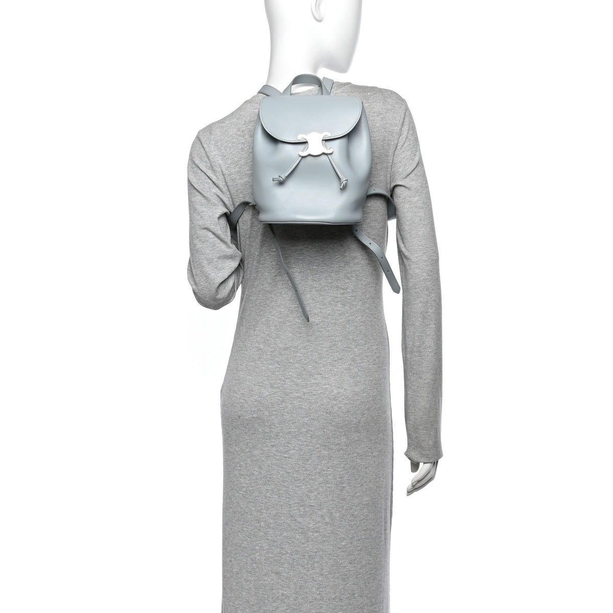 Celine Triomphe Calfskin Bonnie Backpack Ice Blue 2 of 13