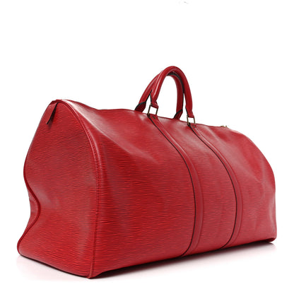Louis Vuitton Epi Keepall 55 Castillan Red 3 of 11