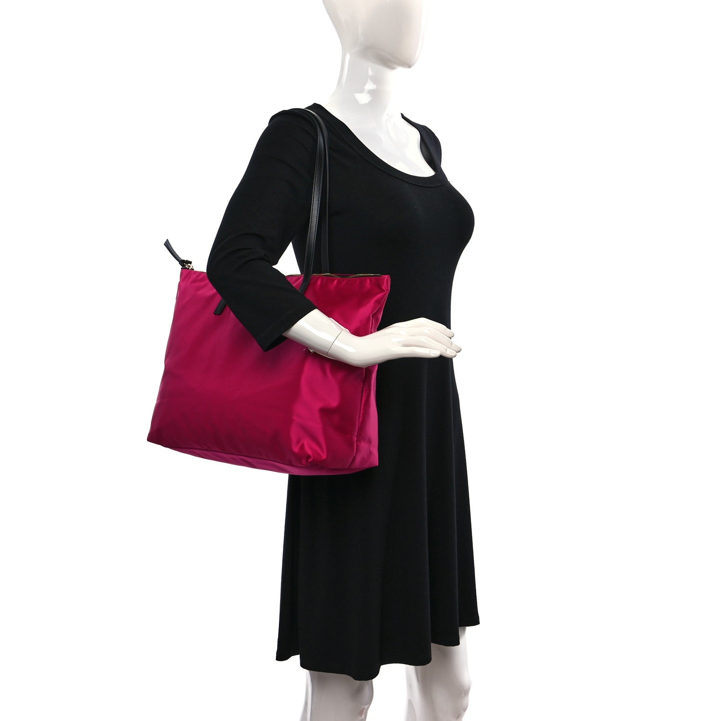 Nylon Medusa Tote Flamingo Black