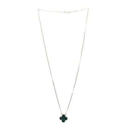 Van Cleef & Arpels 18K Yellow Gold Malachite Vintage Alhambra Pendant Necklace 2 of 8