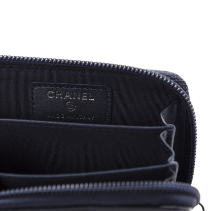 Chanel Caviar Quilted Boy Zip Around Coin Purse Wallet Navy 7 of 9