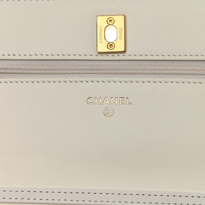 Chanel Lambskin Quilted CC Pearl Crush Wallet on Chain WOC White 6 of 12