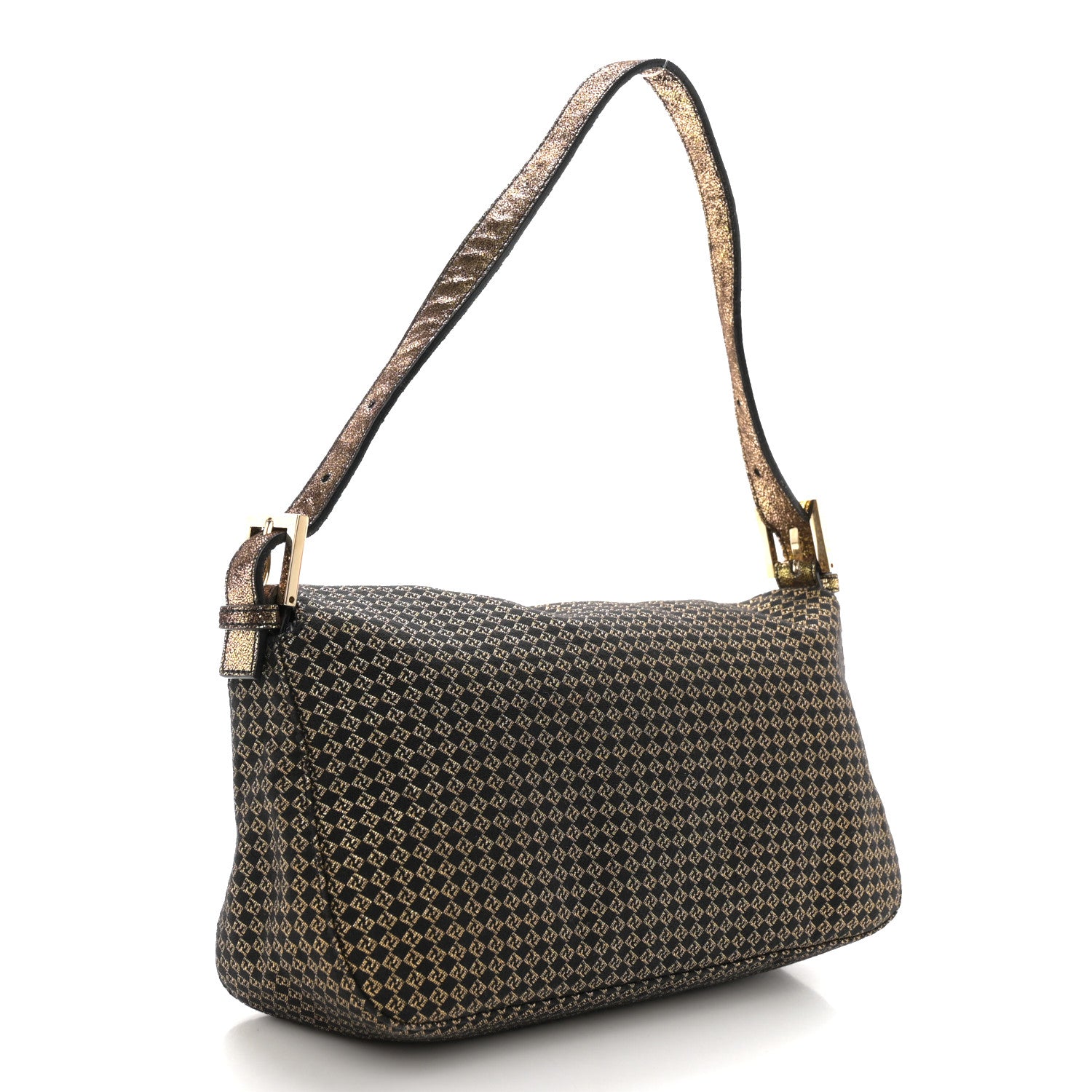 Fendi Micro Zucchino Baguette Black Gold 3 of 12