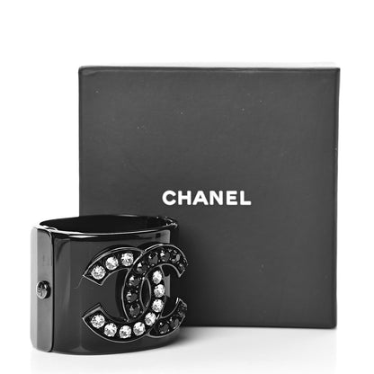 Chanel Resin Ruthenium Crystal CC Cuff Black 5 of 5