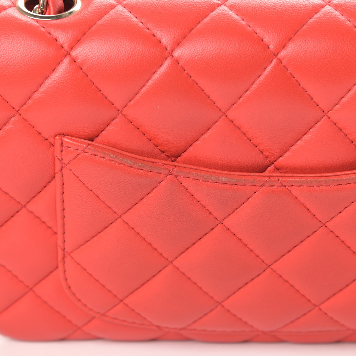 Chanel Lambskin Quilted Mini Rectangular Flap Red 13 of 17