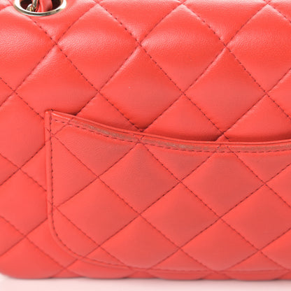 Chanel Lambskin Quilted Mini Rectangular Flap Red 13 of 17