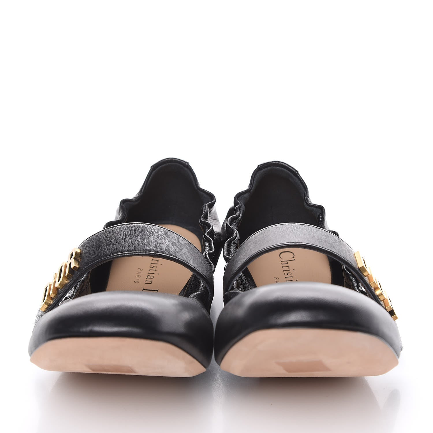 Christian Dior Lambskin Baby-D Ballet Flats 38 Black 2 of 10