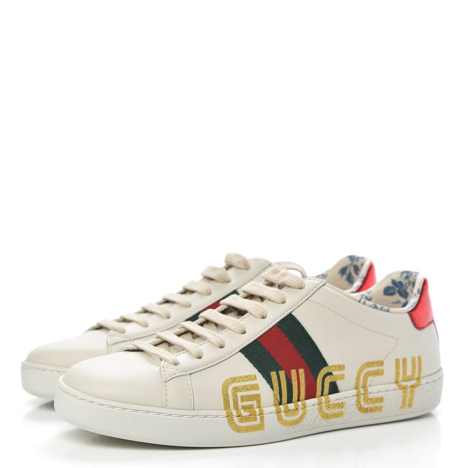 Gucci X SEGA Calfskin Ayers Web Guccy Womens Ace Sneakers 35.5 White 3 of 9