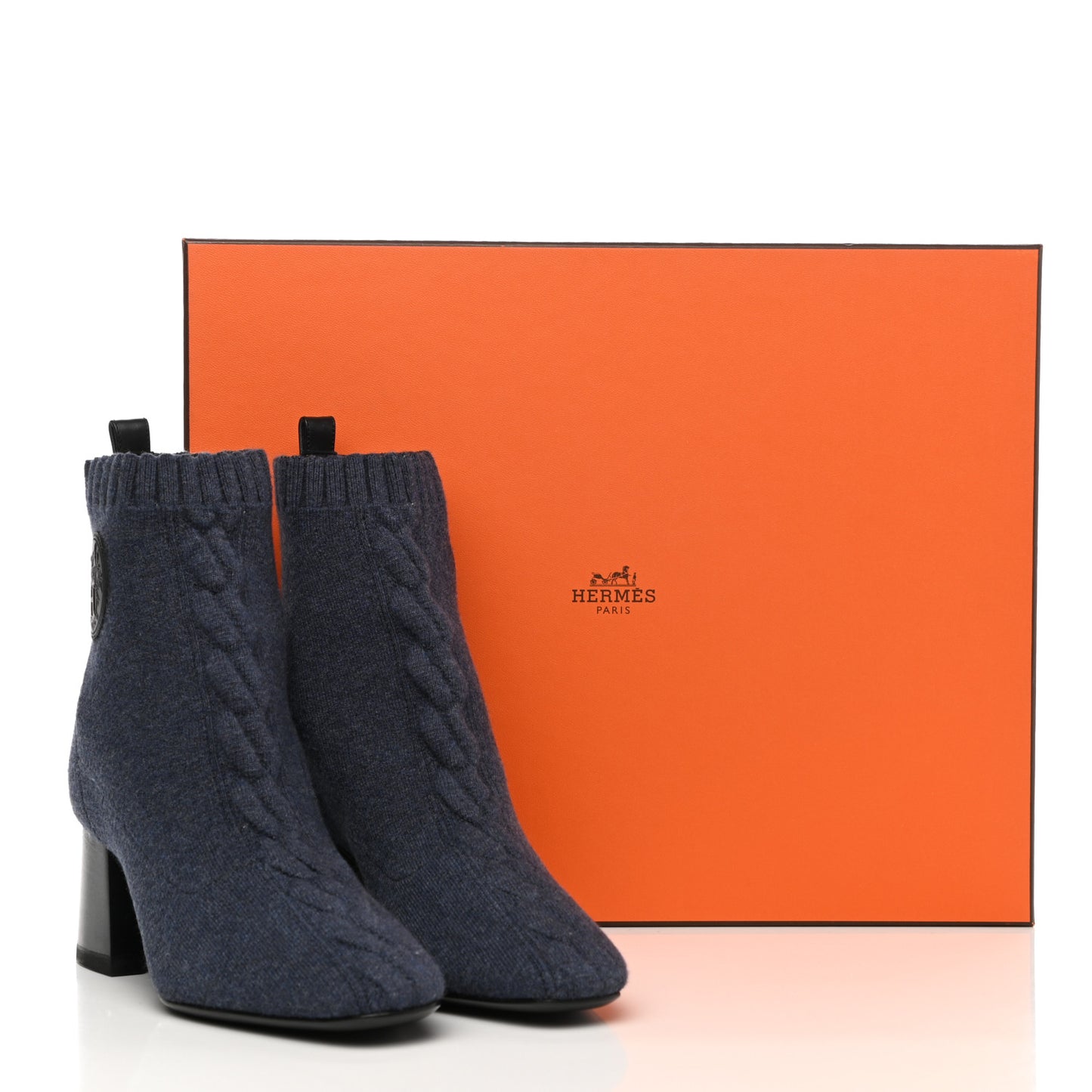 Knit Calfskin Volver 60 Ankle Boots 36 Bleu Diplomatique