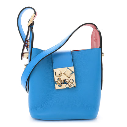 Christian Louboutin Grained Calfskin Mini Carasky Bucket Bag Blue 1 of 9