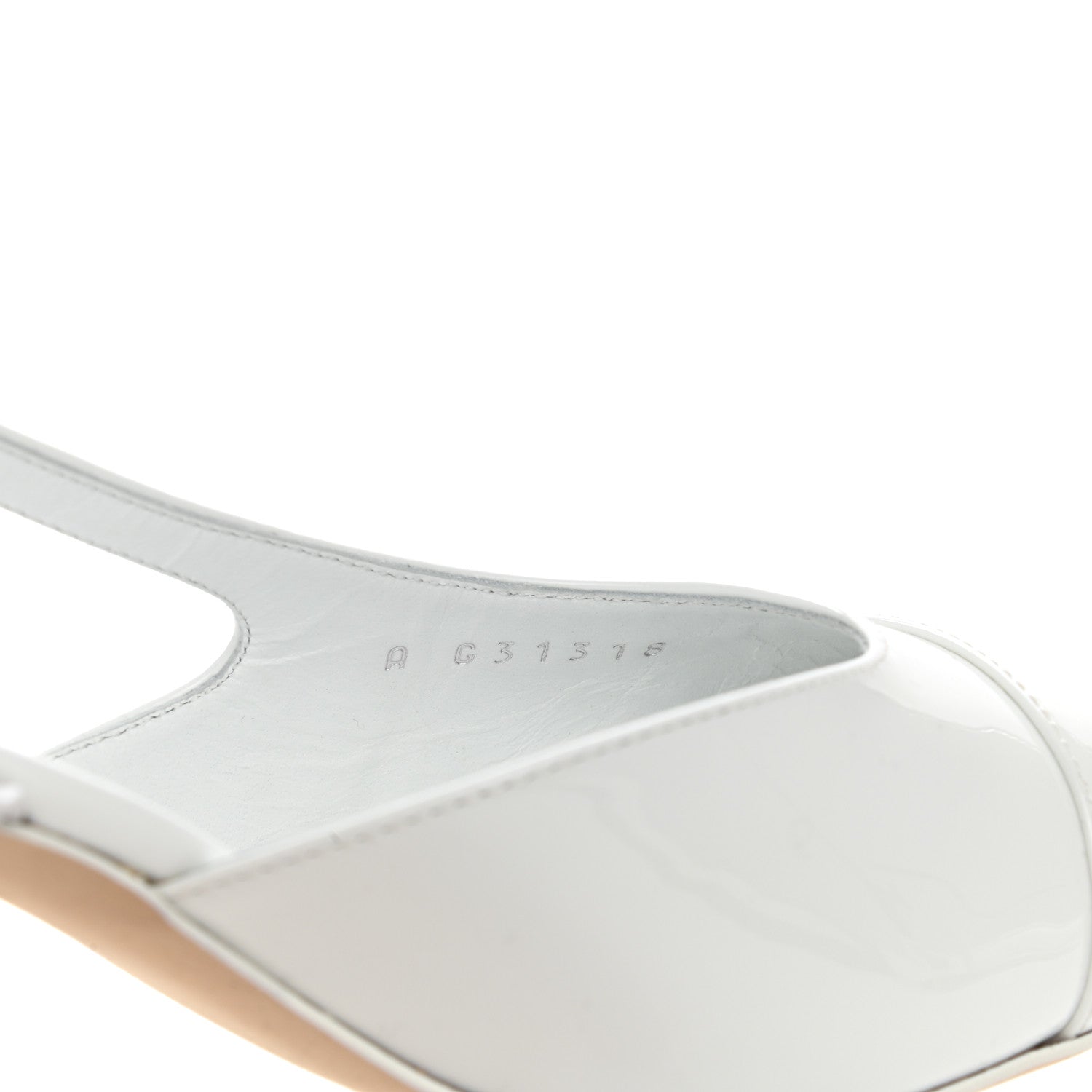 Chanel Patent Calfskin Cap Toe CC Slingback Pumps 37 White 8 of 8