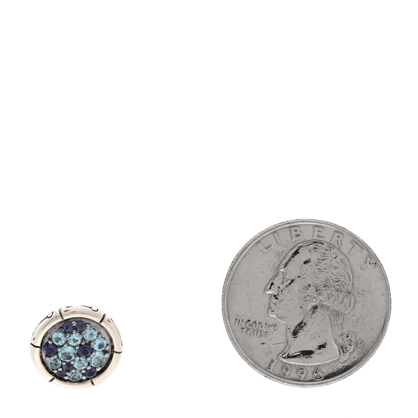 Sterling Silver Blue Topaz Iolite Bamboo Pendant