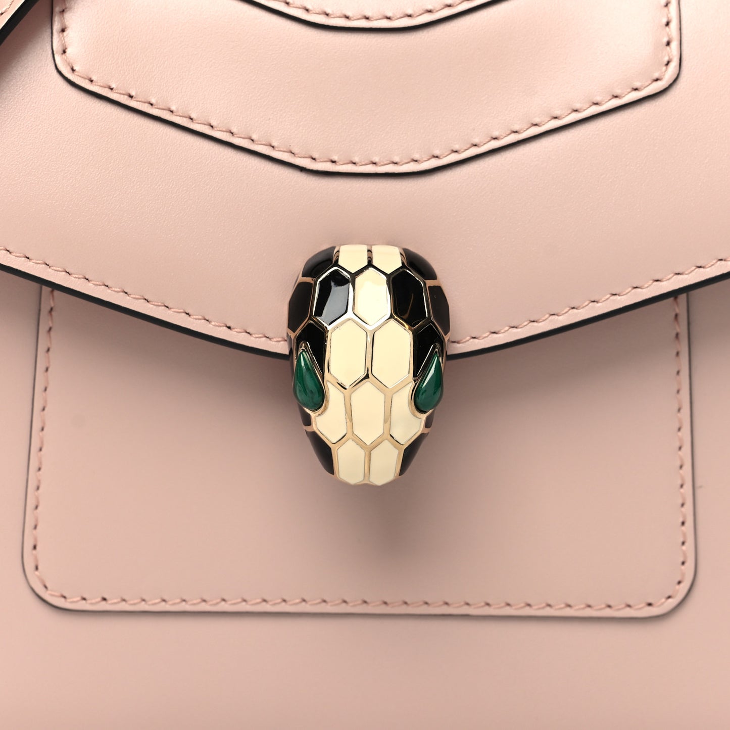 Calfskin Serpenti Forever Top Handle Crystal Rose