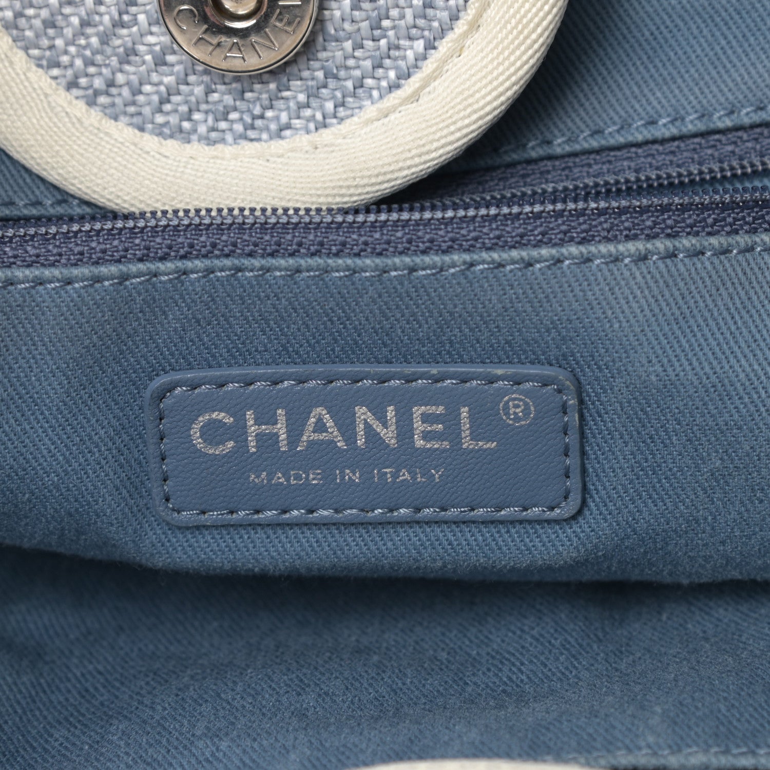 Chanel Canvas Medium Deauville Tote Light Blue 6 of 16