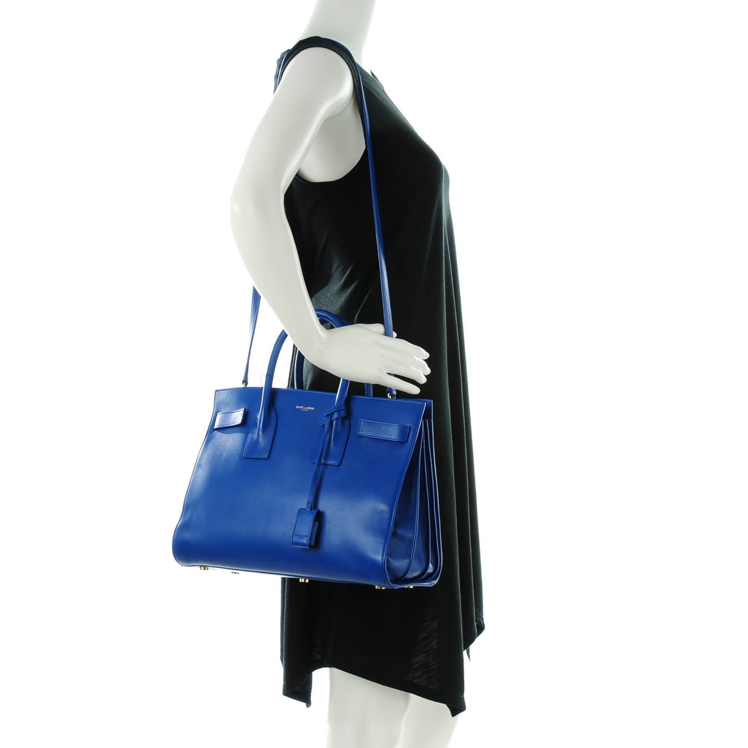 Saint Laurent Calfskin Small Sac De Jour Blue Majorelle 2 of 7