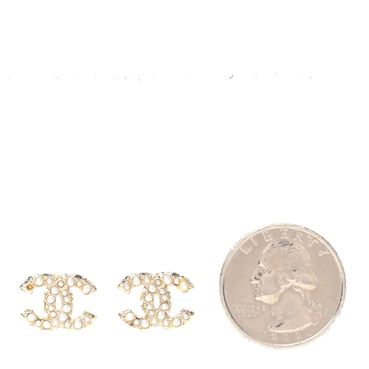 Chanel Pearl CC Earrings Gold 3 of 5