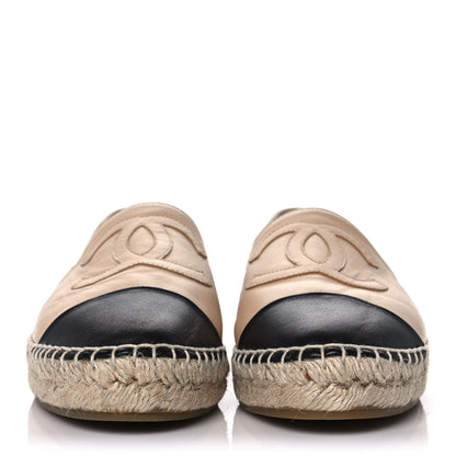Chanel Lambskin CC Espadrilles 41 Beige Black 2 of 8