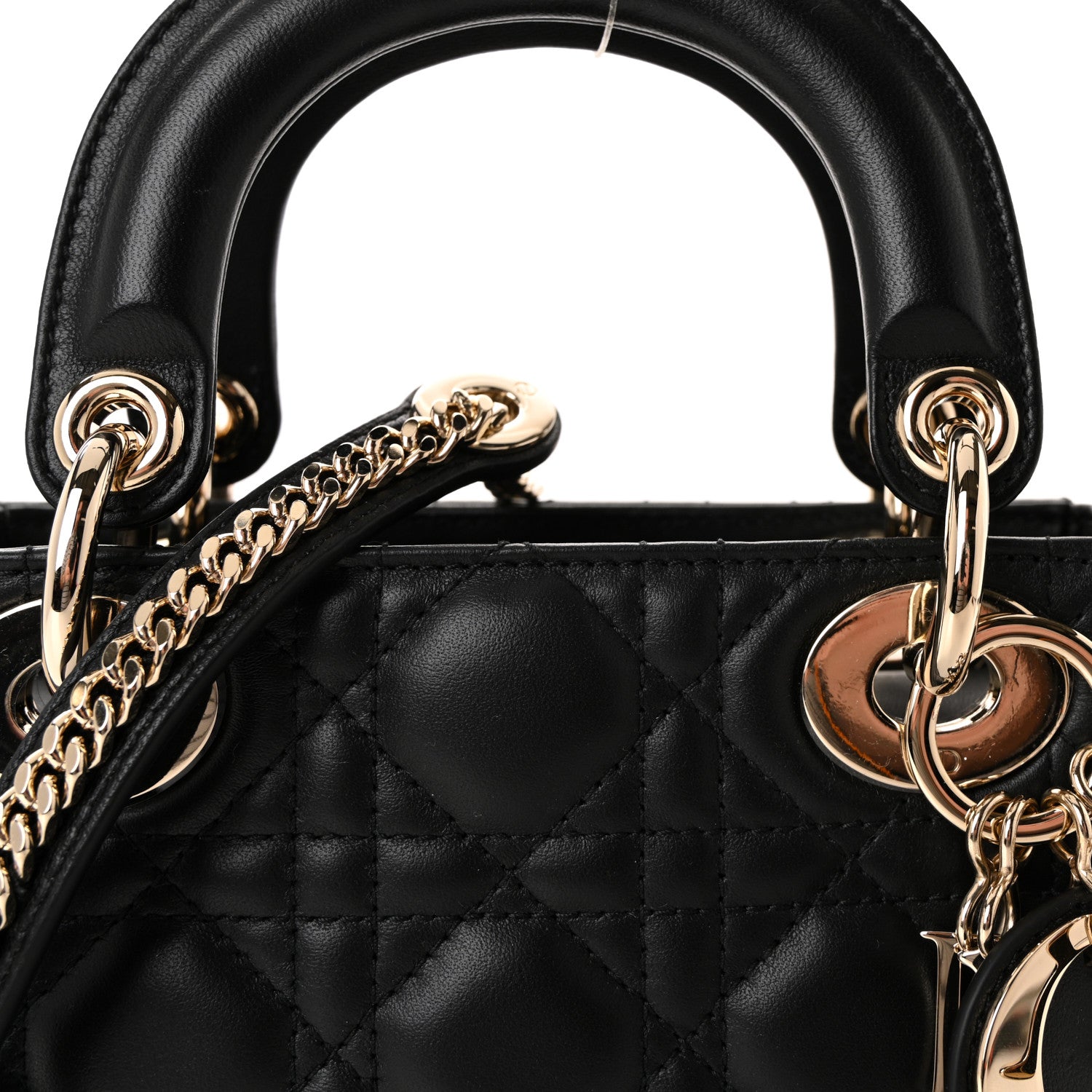 Christian Dior Lambskin Cannage Mini Lady Dior Black 7 of 10