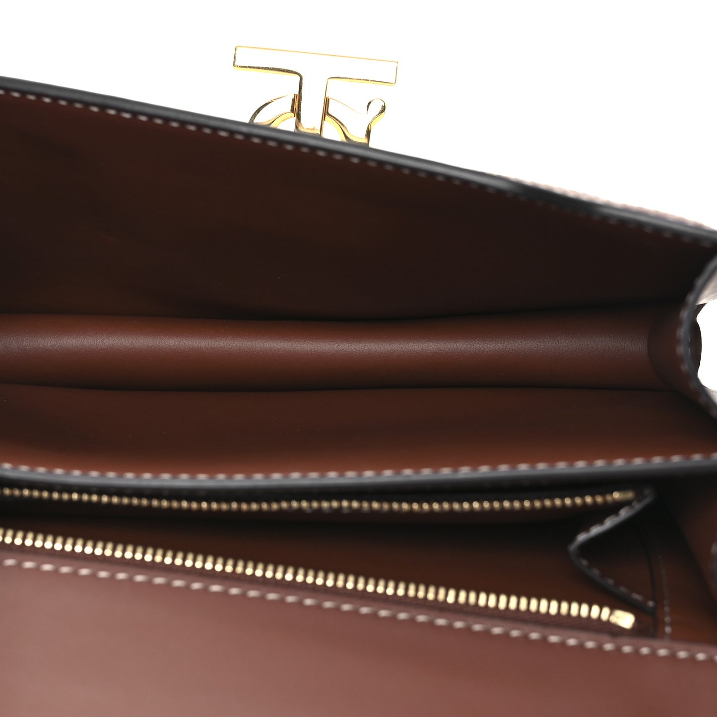 Canvas Calfskin Small TB Bag Natural