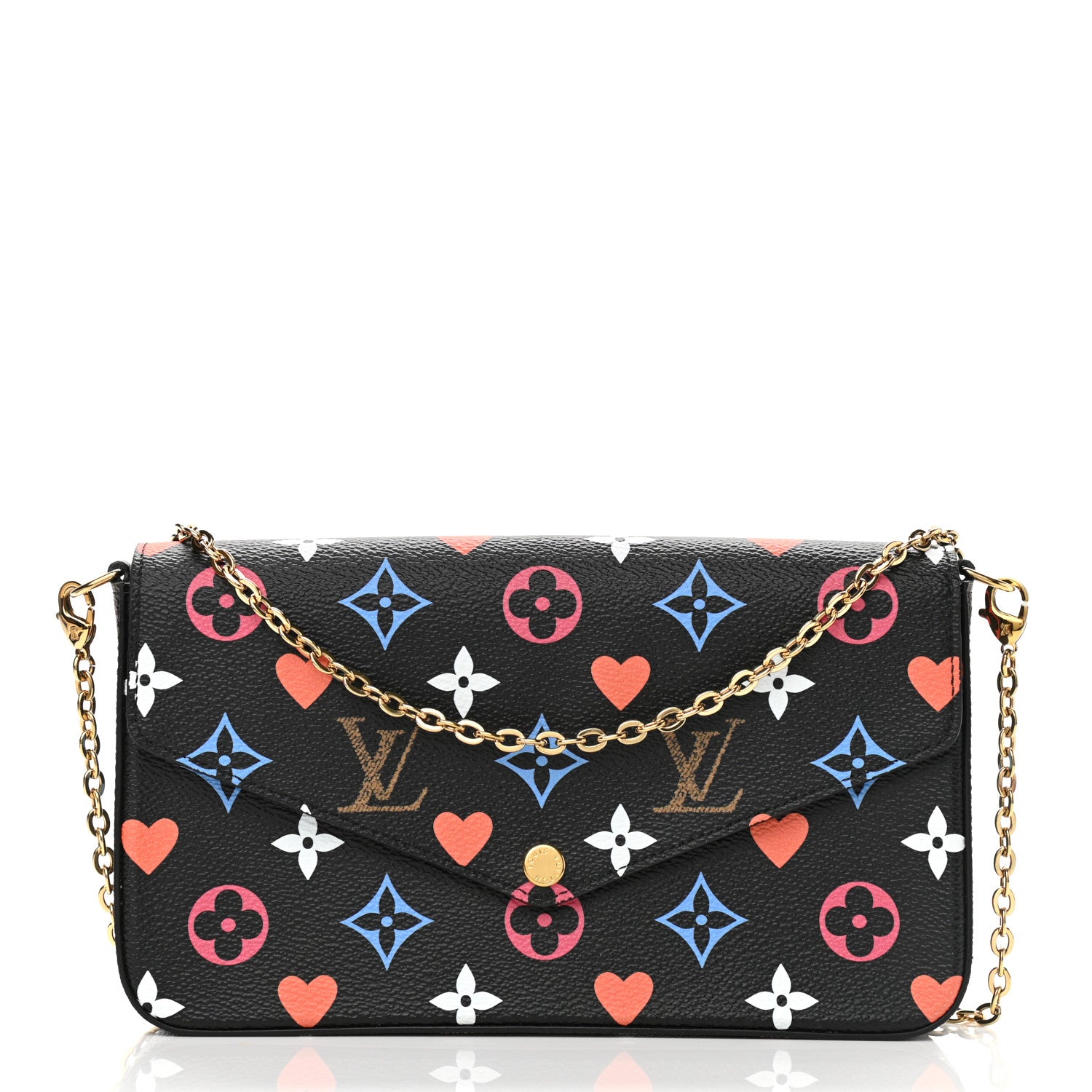 Louis Vuitton Game On Felicie Chain Wallet Black 1 of 13