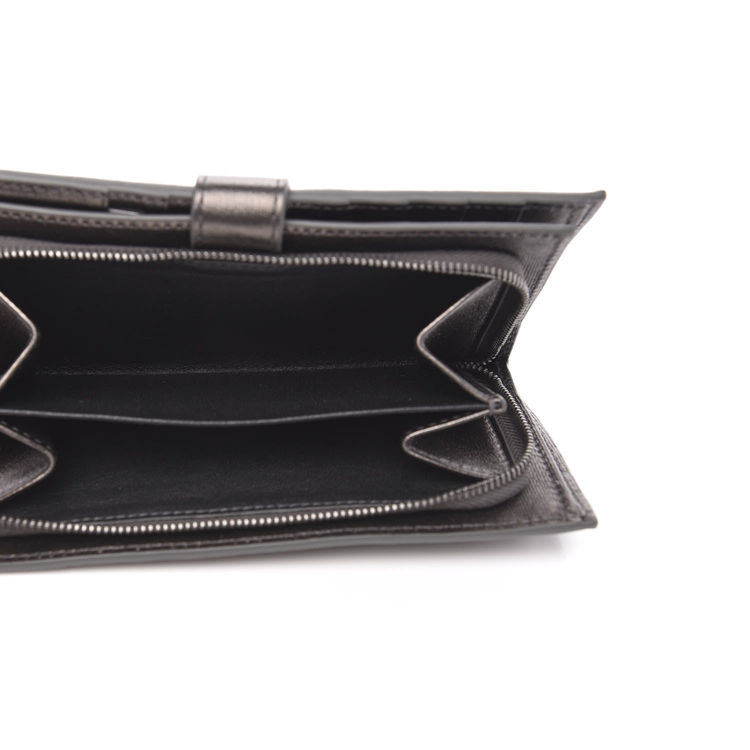 Bottega Veneta Metallic Nappa Intrecciato Continental Wallet Steel 5 of 9