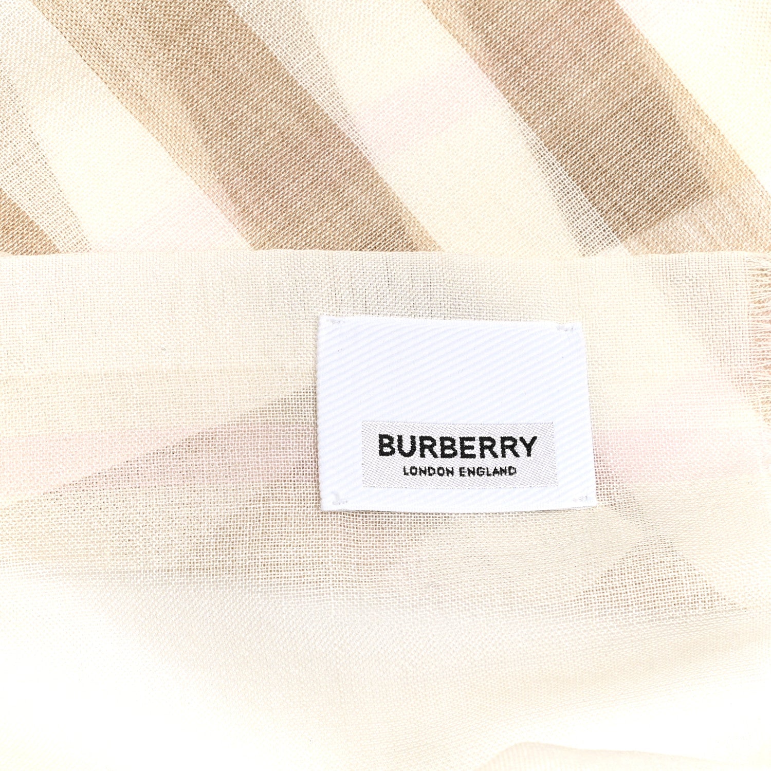 Burberry Wool Silk Gauze Giant Check Scarf White Alabaster 5 of 5