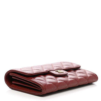 Chanel Iridescent Caviar Quilted Medium Flap Wallet Burgundy 4 of 8
