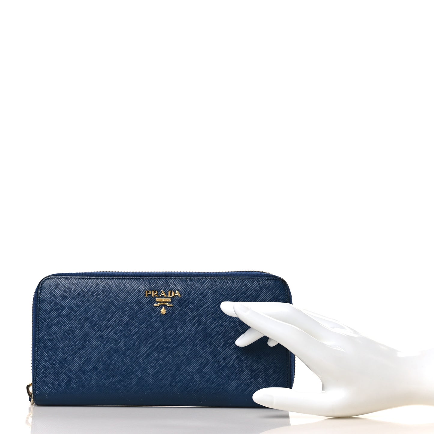 Saffiano Metal Zip Around Wallet Bleuette