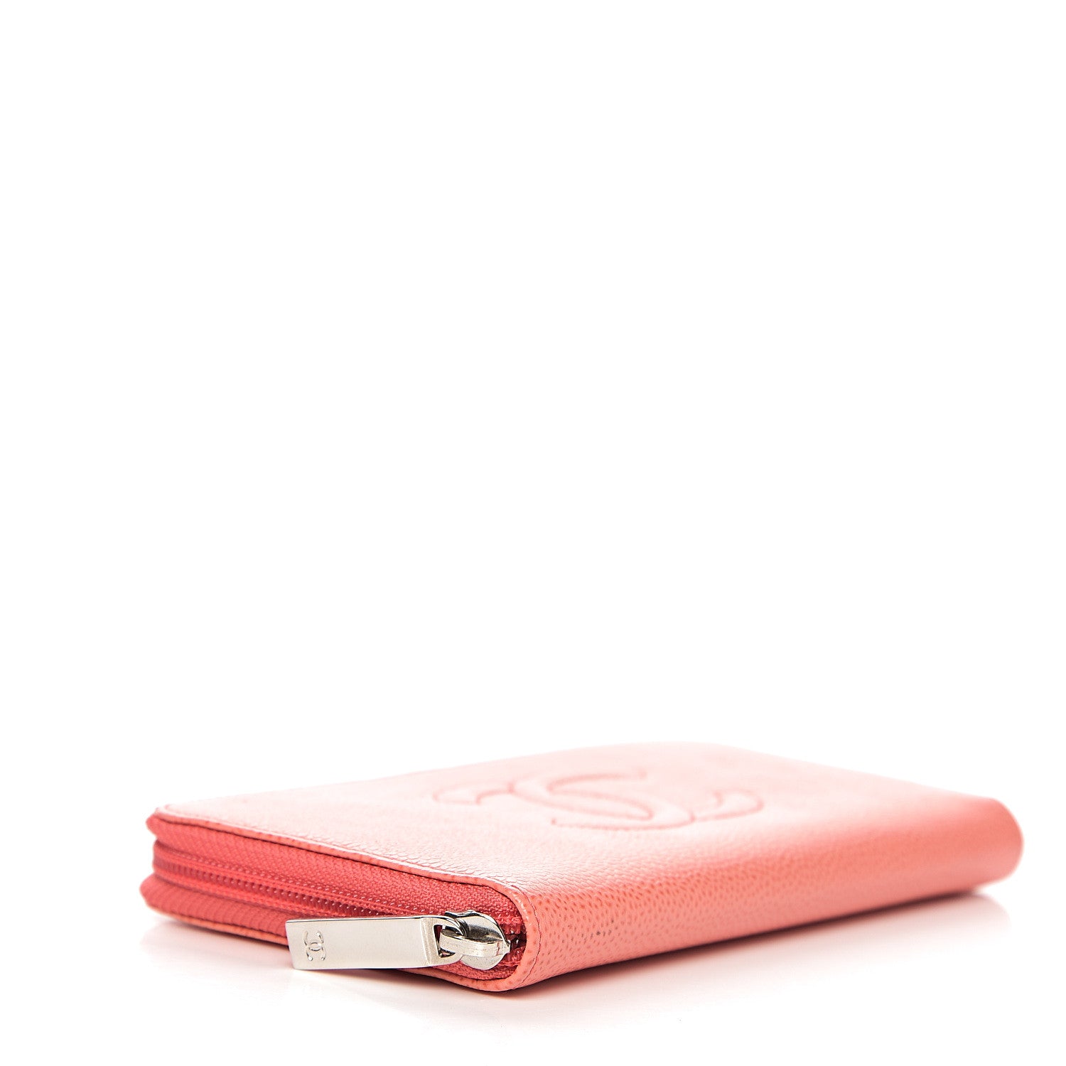 Chanel Caviar Large Timeless CC Gusset Zip Around Wallet Orange 3 of 12