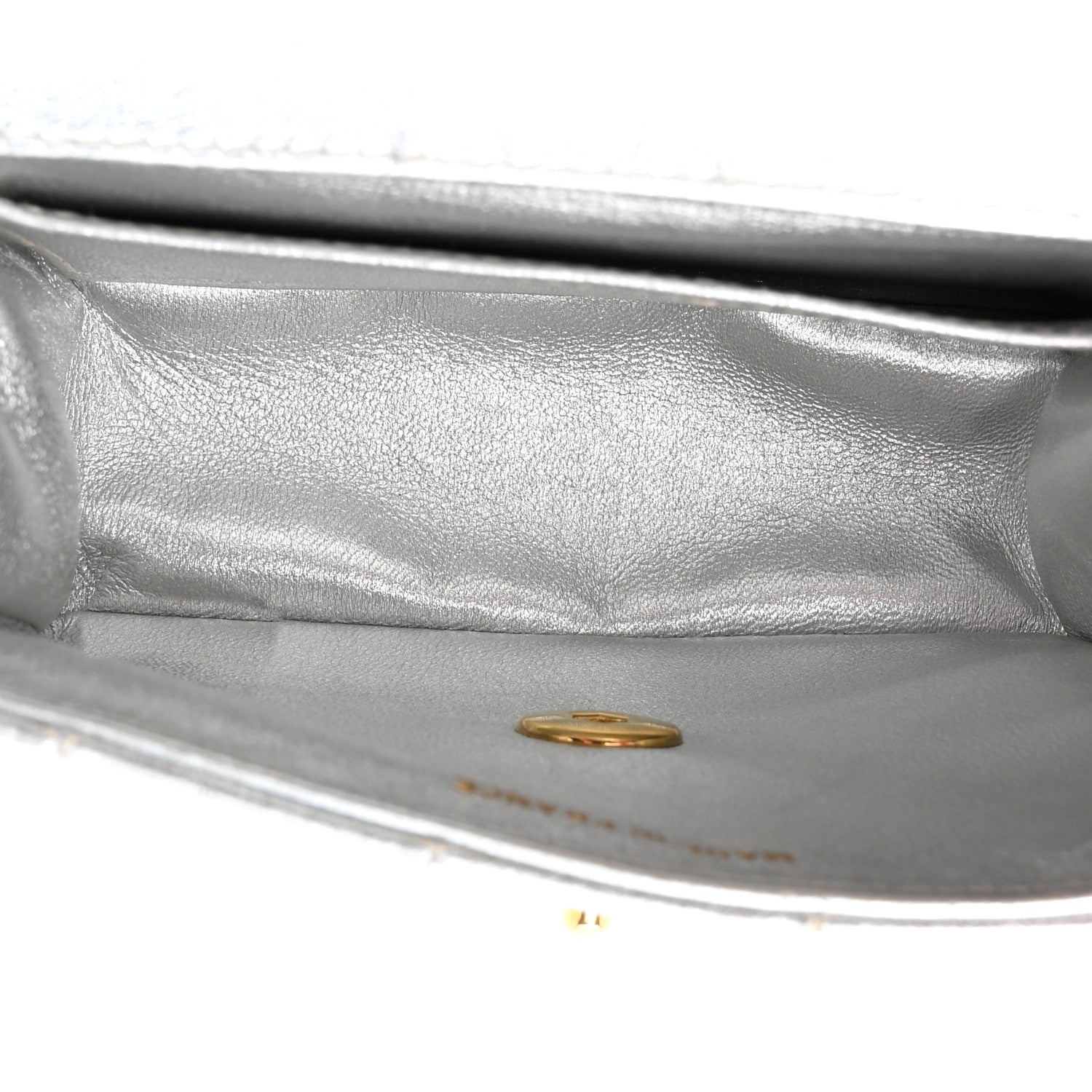 Chanel Metallic Lambskin Quilted Mini Kelly Silver 5 of 17