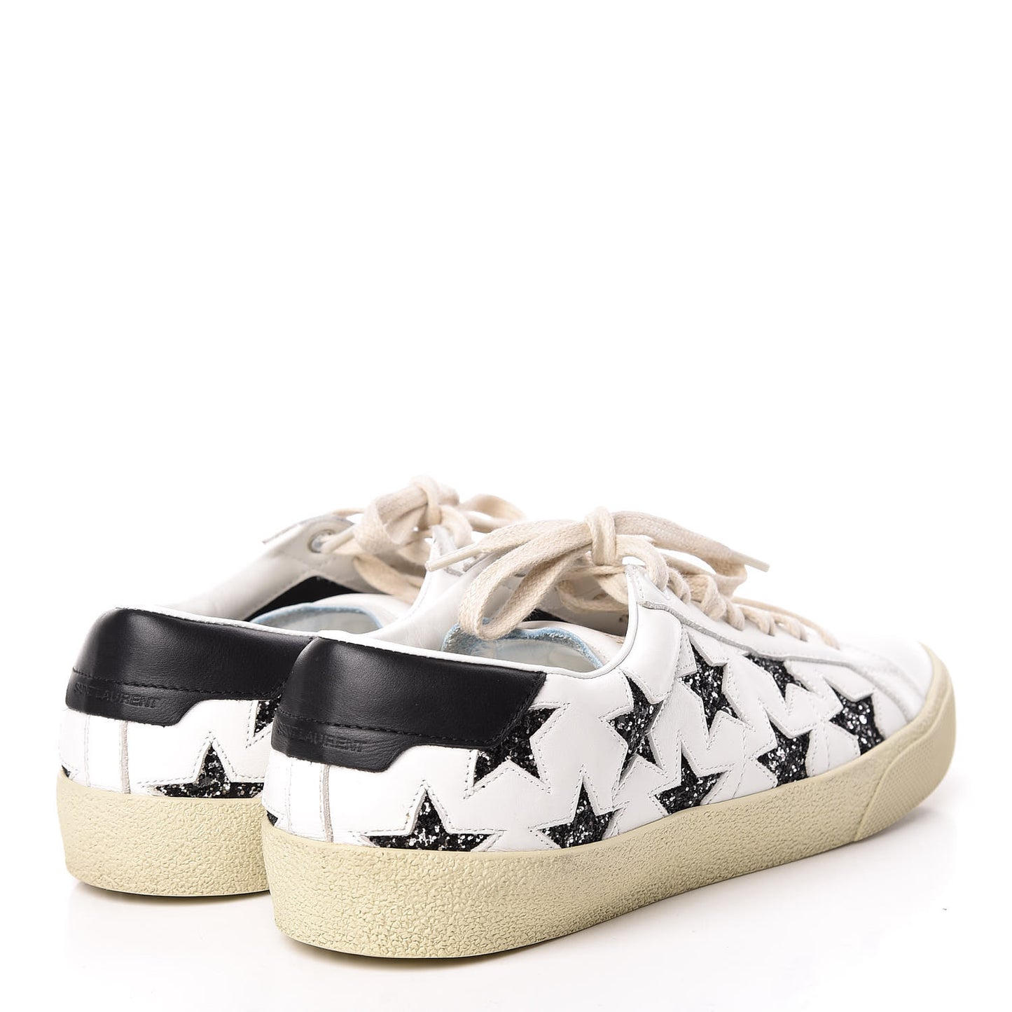 Calfskin Star Court Sneakers 41 White Argent
