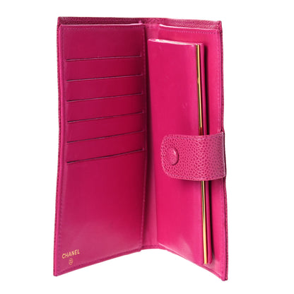 Chanel Caviar Timeless CC French Wallet Dark Pink 5 of 13