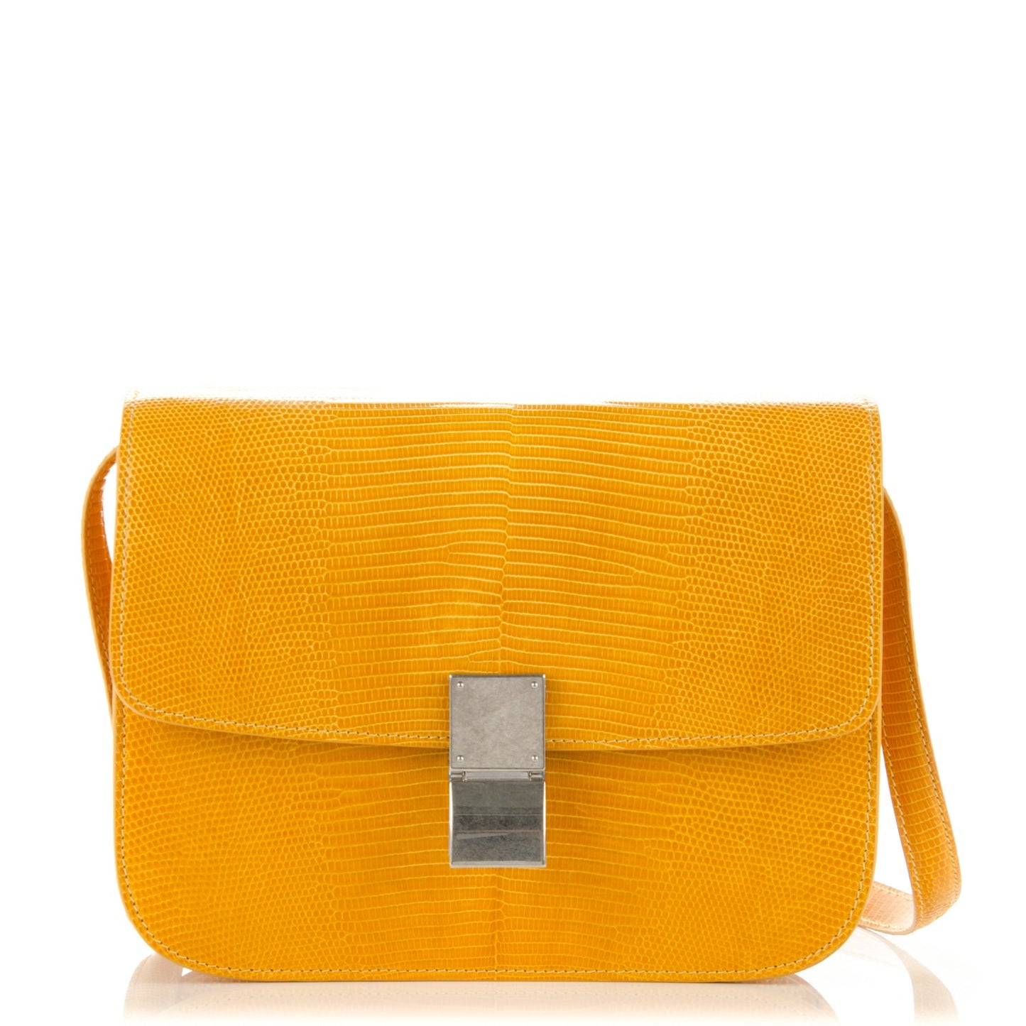 Lizard Medium Classic Box Flap Bag Imperial