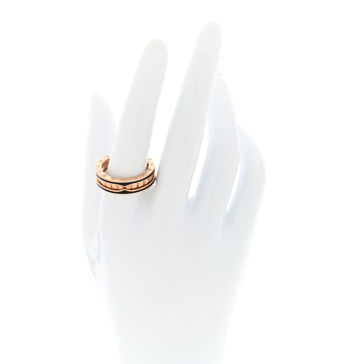 Bulgari 18K Rose Gold Black Ceramic B.Zero1 Rock One-Band Ring 61 9.5 2 of 6