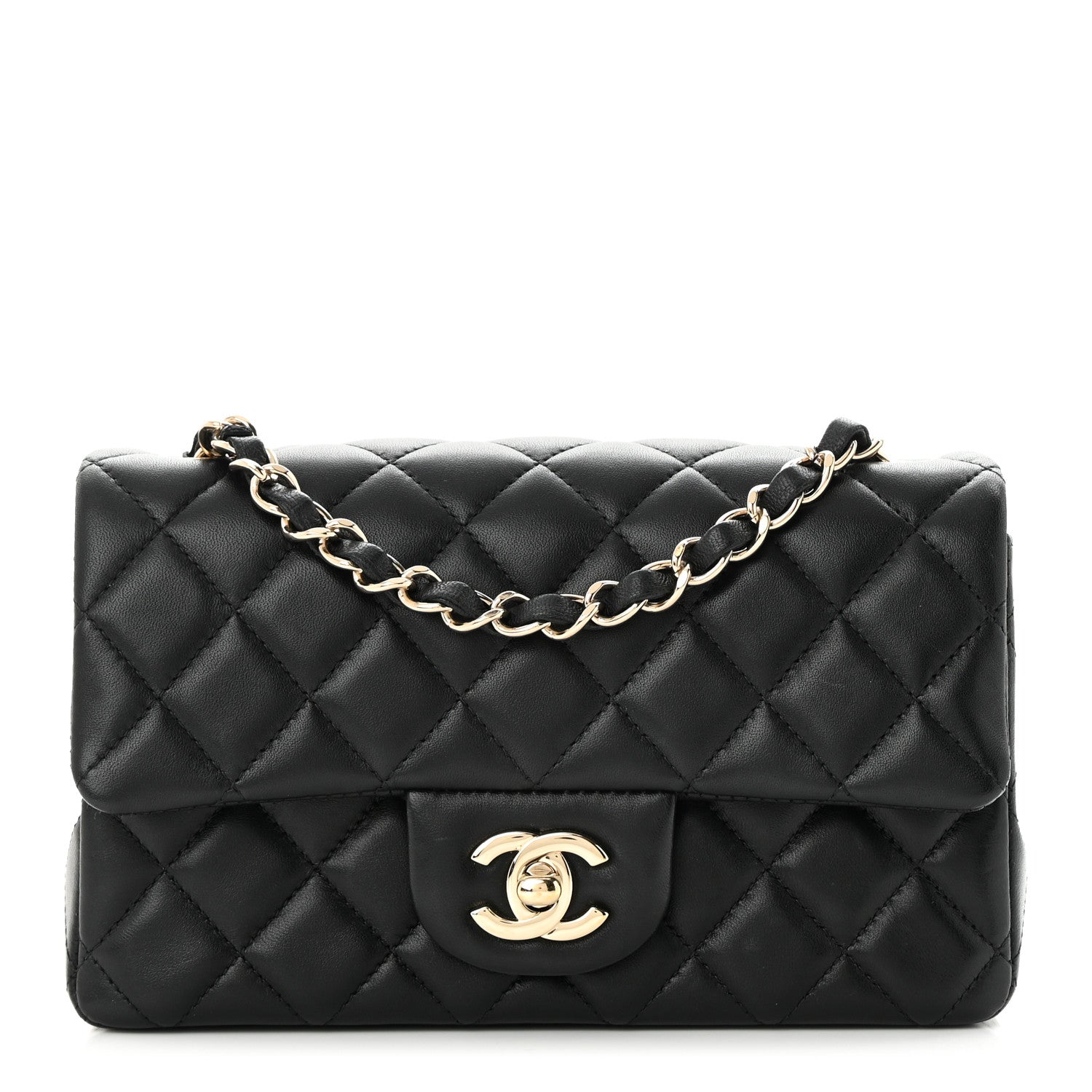 Chanel Lambskin Quilted Mini Rectangular Flap Black 1 of 11