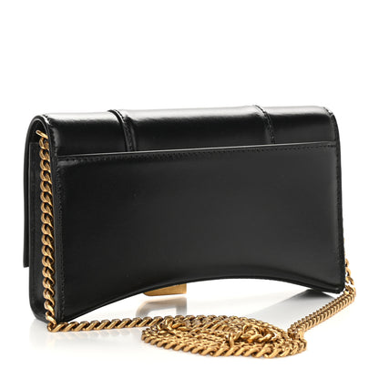 Balenciaga Shiny Box Calfskin Hourglass Chain Bag Black 3 of 8