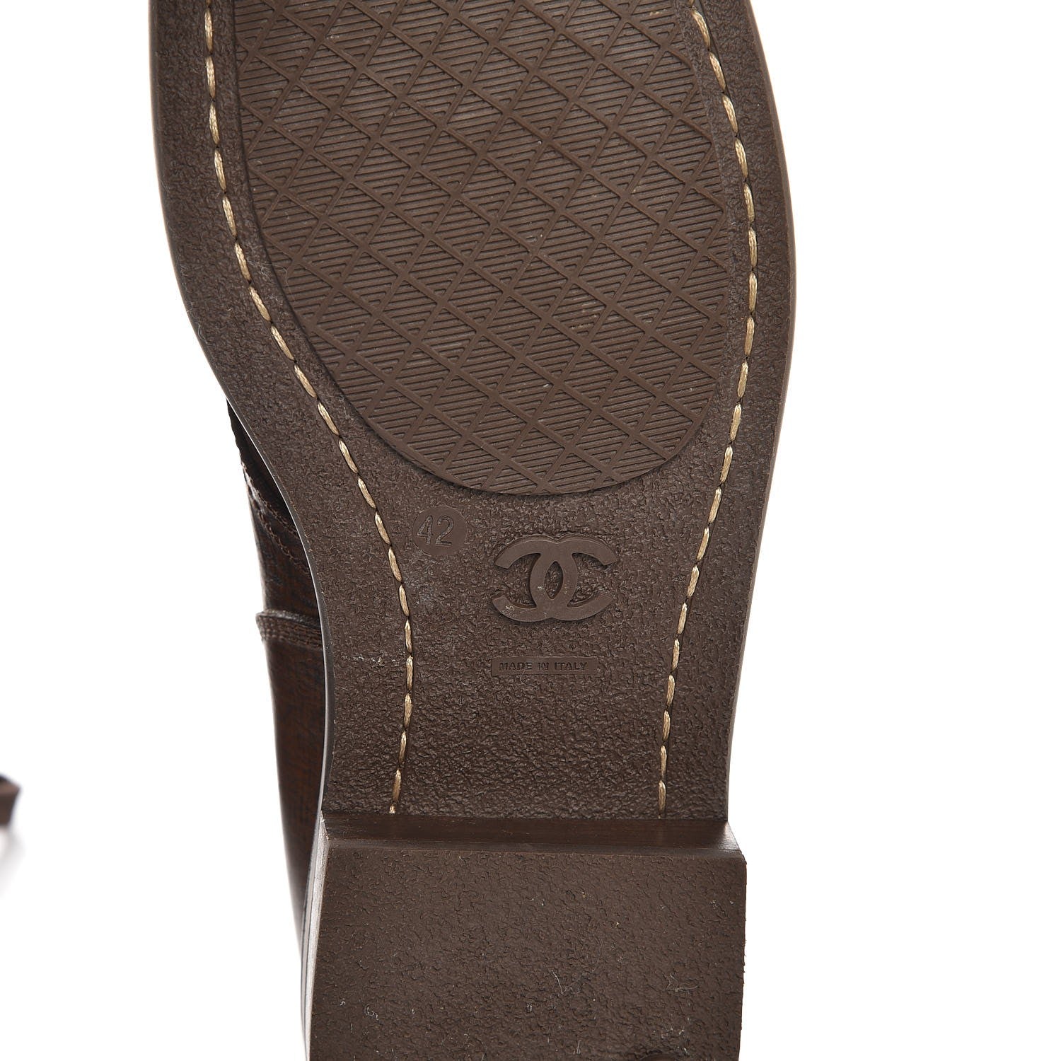 Chanel Calfskin Lace Up CC Short Boots 42 Dark Brown 8 of 11