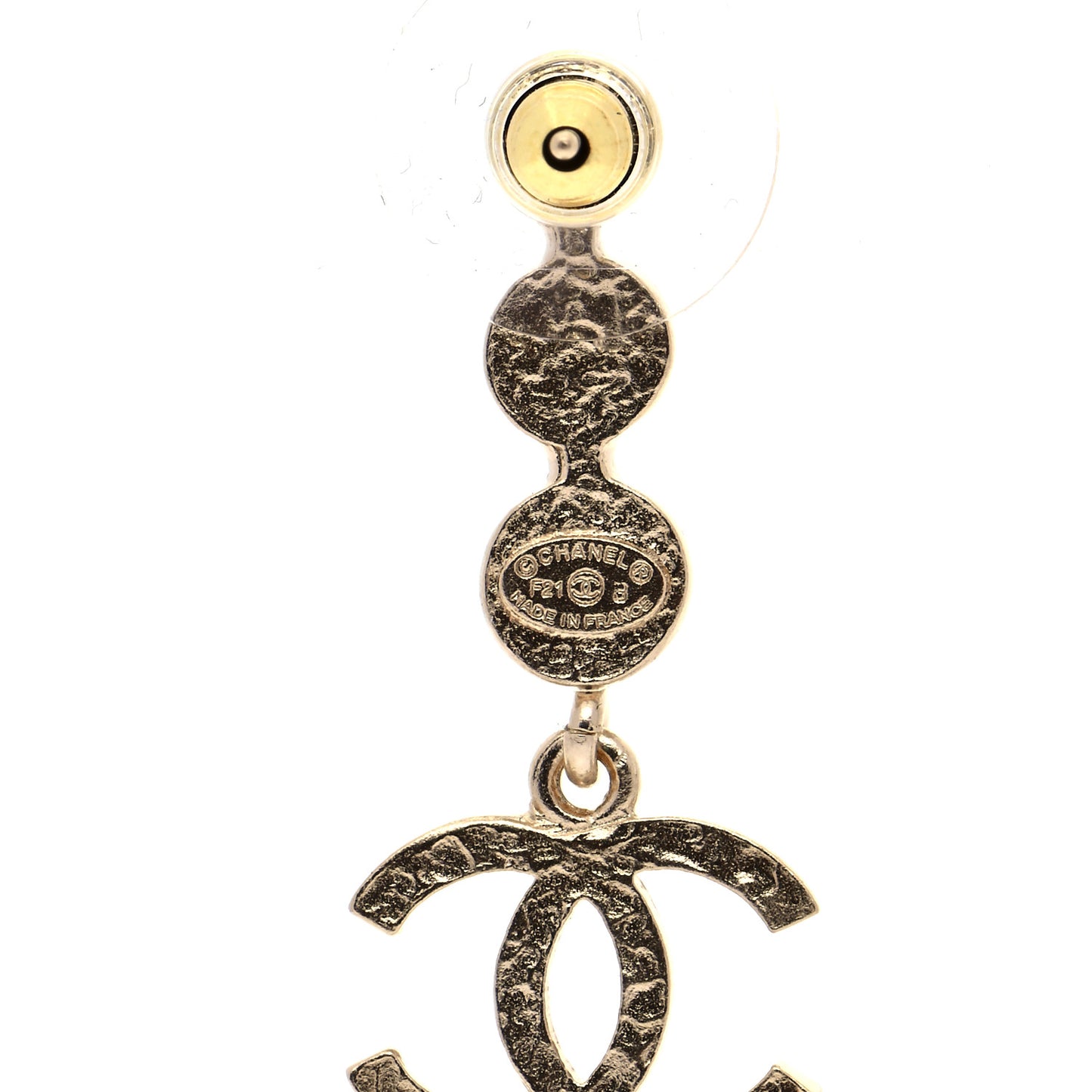 Crystal CC Drop Earrings Gold