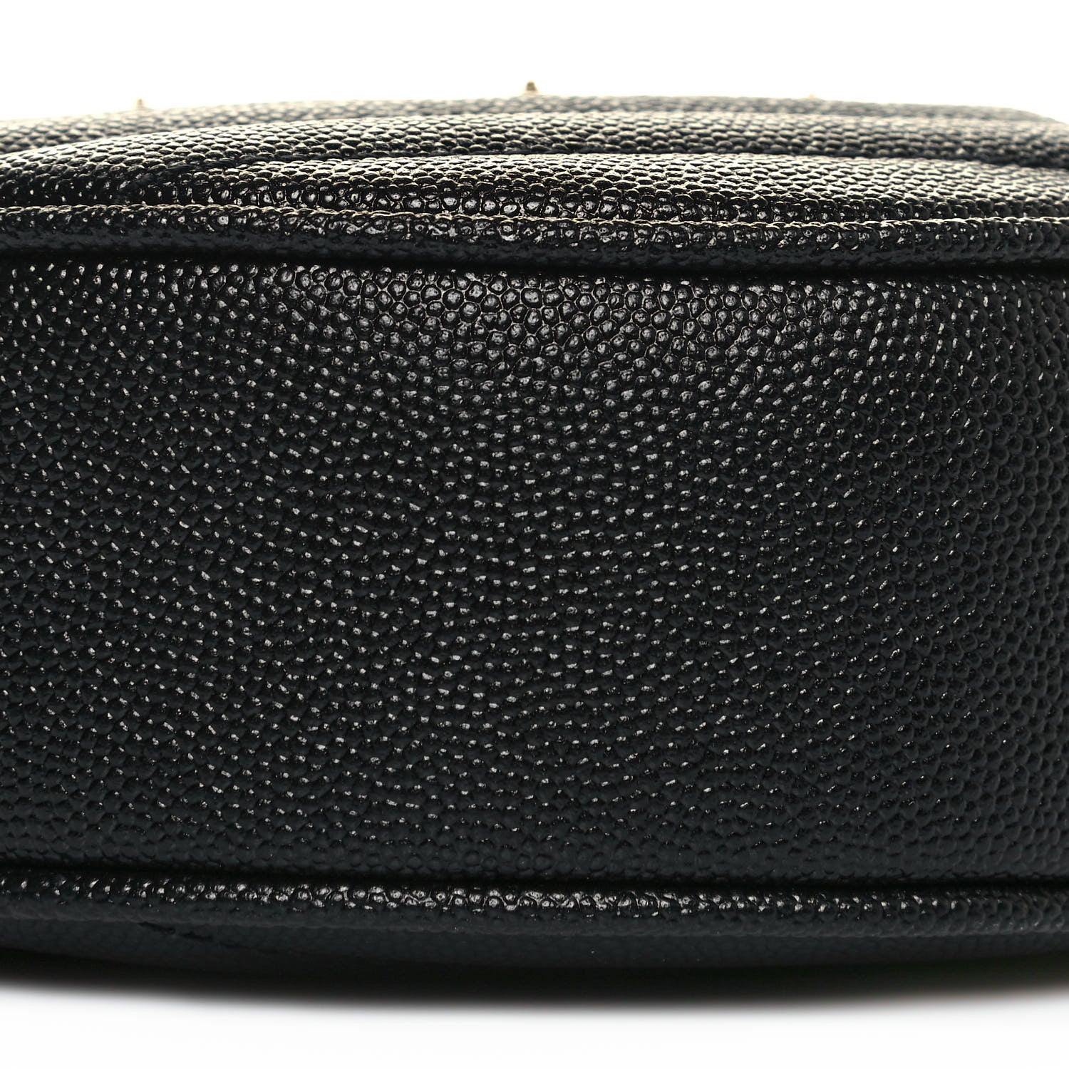 Saint Laurent Grain De Poudre Matelasse Chevron Quilted Round Vinyle Camera Bag Black 8 of 12