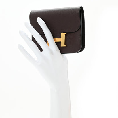 Hermes Evercolor Constance Slim Wallet Rouge Sellier 2 of 9