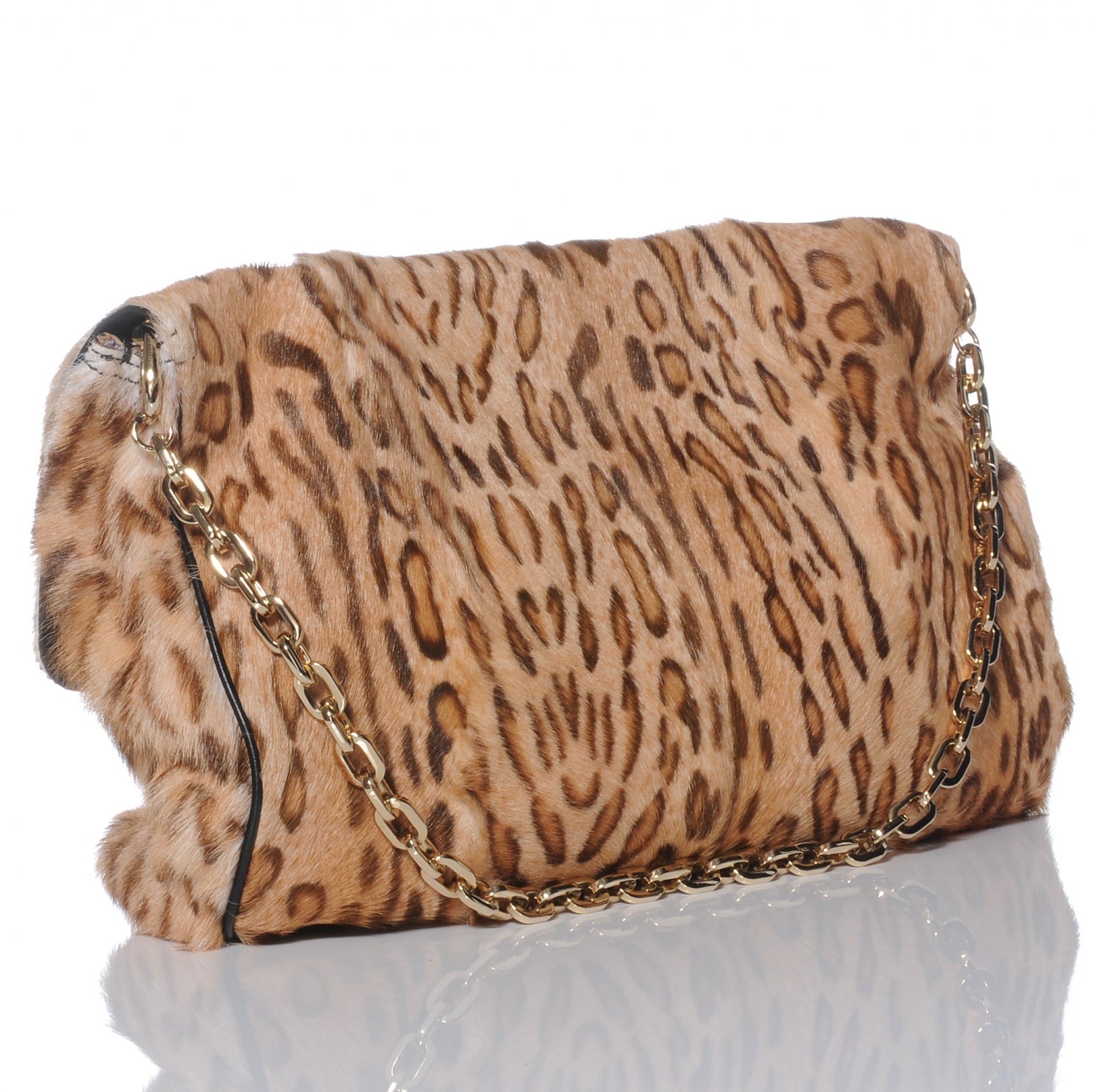 Jimmy Choo Pony Fur Wildcat Print Carolina Clutch Bag 3 of 7